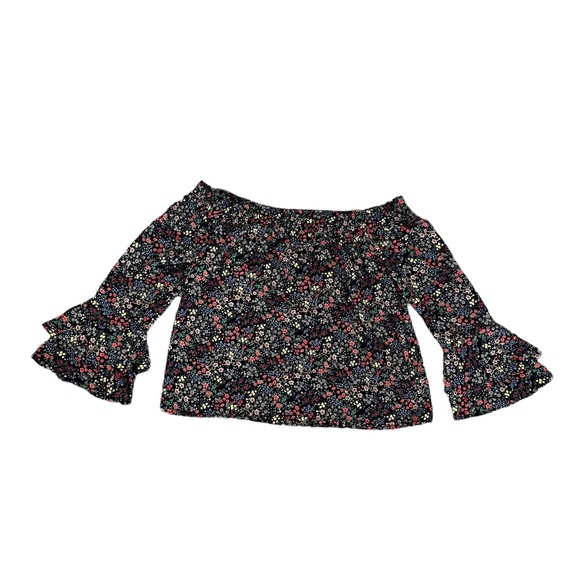 Lucky Brand Tops - Lucky Brand Floral Flutter Sleeve Off the Shoulder Top SZ M